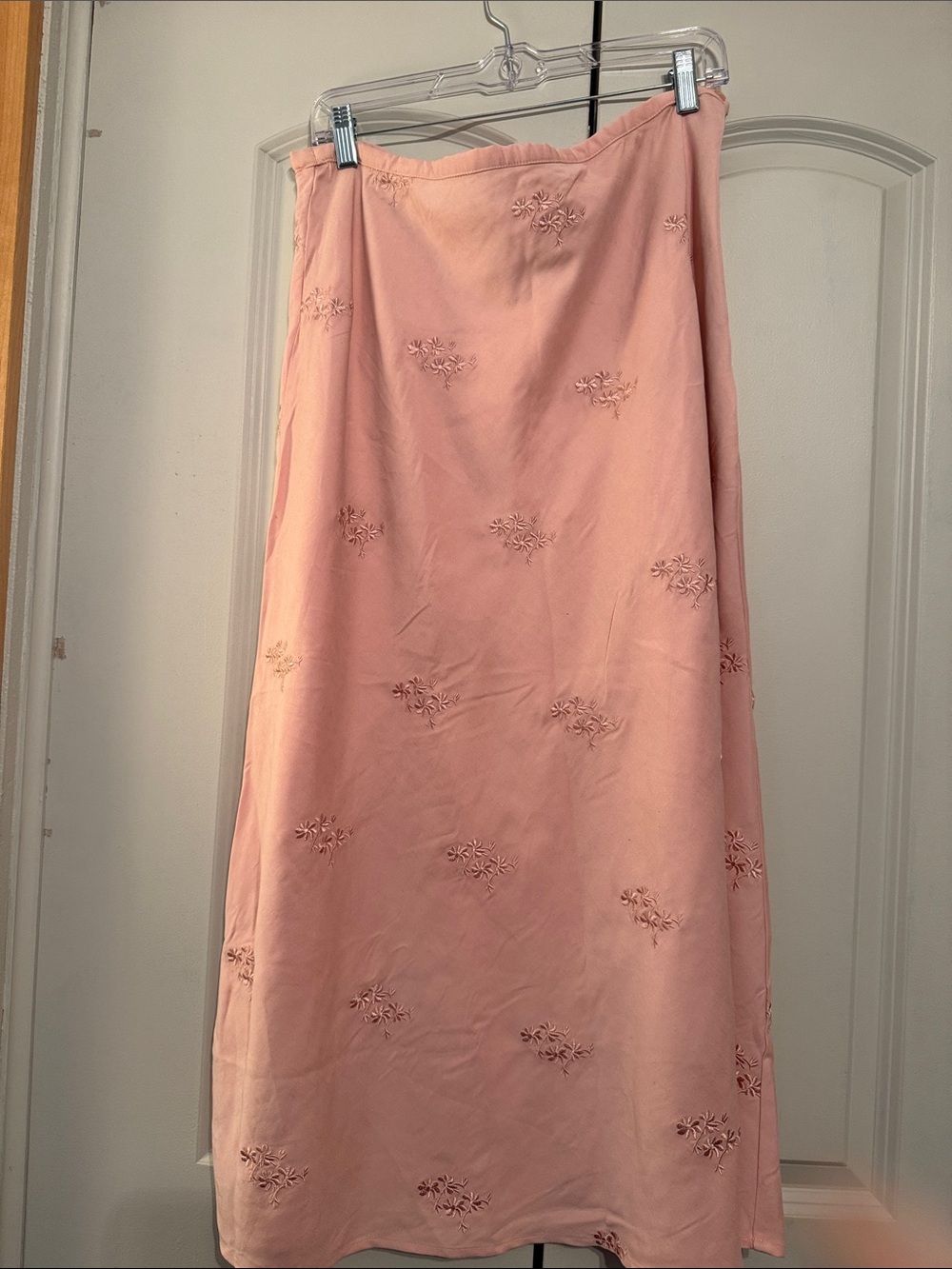 Stetson Blush Pink Embroidered Maxi Skirt